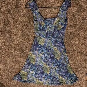 Floral Blue and Green Kids One Piece